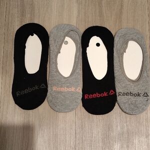 Reebok No-Show Liner Socks - Black & Gray (4 Pack)